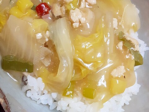 簡単旨トロ！(^^)白菜と鶏ひき肉の中華丼♪